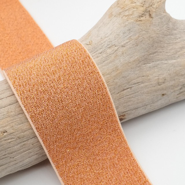40mm Orange Lurex Elastic - Maison Klem